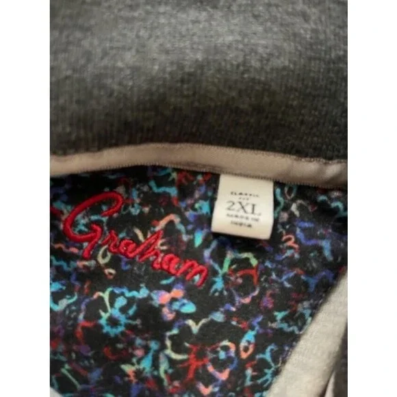 NWT ROBERT GRAHAM2XL XXL quarter zip grey soft pullover men's designer sweater